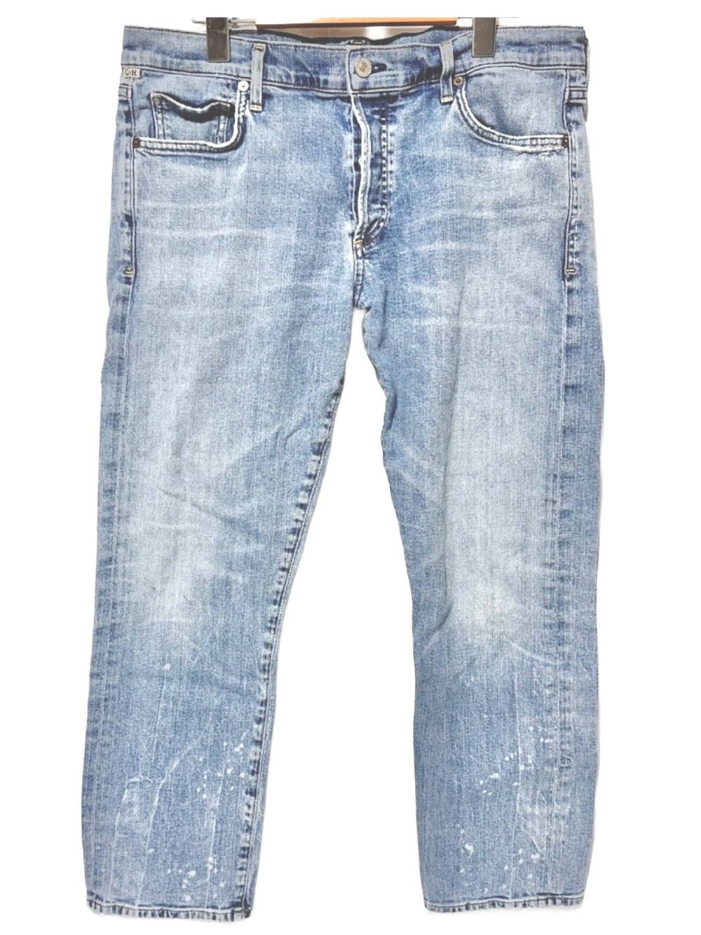 CITIZENS OF HUMANITY Paint Splatter Straight Leg Button Fly Jeans